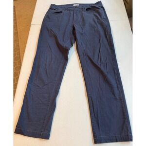 Hickey Freeman Mens Navy Blue 5 Pocket Cotton Stretch‎ Pants 32x30 Straight Leg